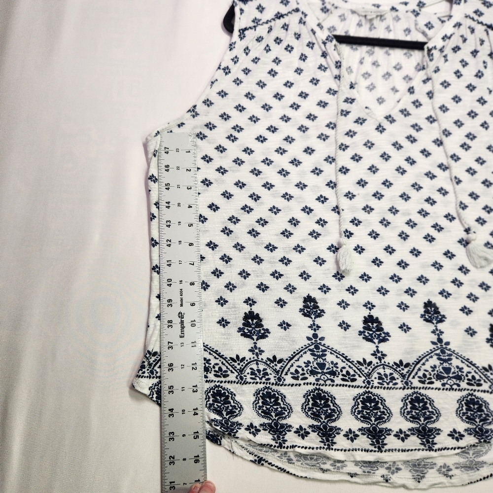 🌟Lucky Brand White and Blue Extra Large Blouse - Picture 5 of 9